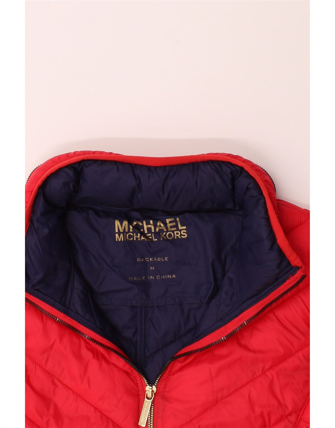 MICHAEL KORS Womens Hooded Padded Jacket UK 14 Medium Red Nylon Vintage Michael Kors and Second-Hand Michael Kors from Messina Hembry 