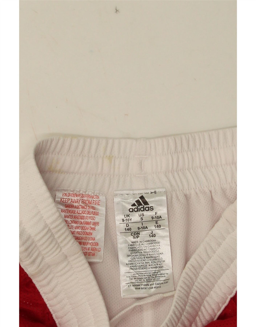 Adidas Pantalones cortos deportivos para niño 9-10 años Rojo Colorblock Poliéster