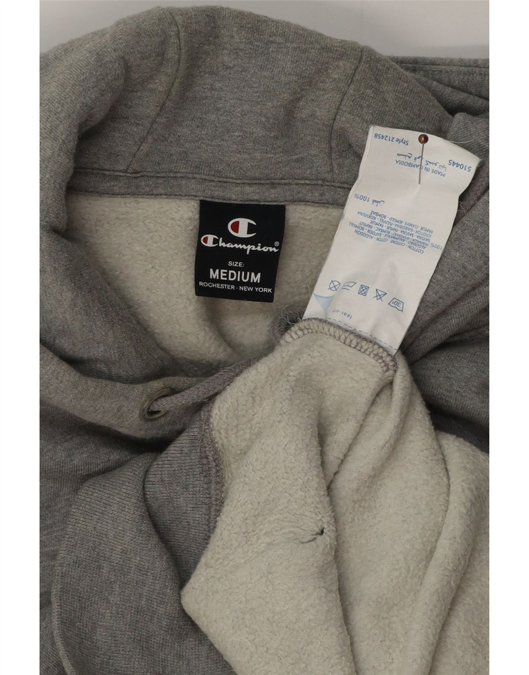 CHAMPION Jersey con capucha gráfica para hombre de algodón gris medio