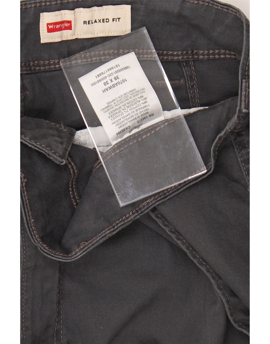 WRANGLER Pantalones cargo de corte relajado para hombre W38 L27 Algodón gris