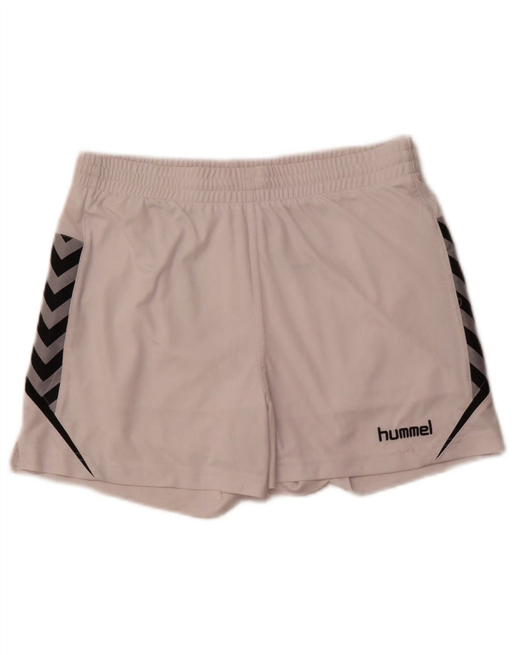 HUMMEL Pantalones cortos deportivos con gráficos auténticos para hombre Blanco mediano
