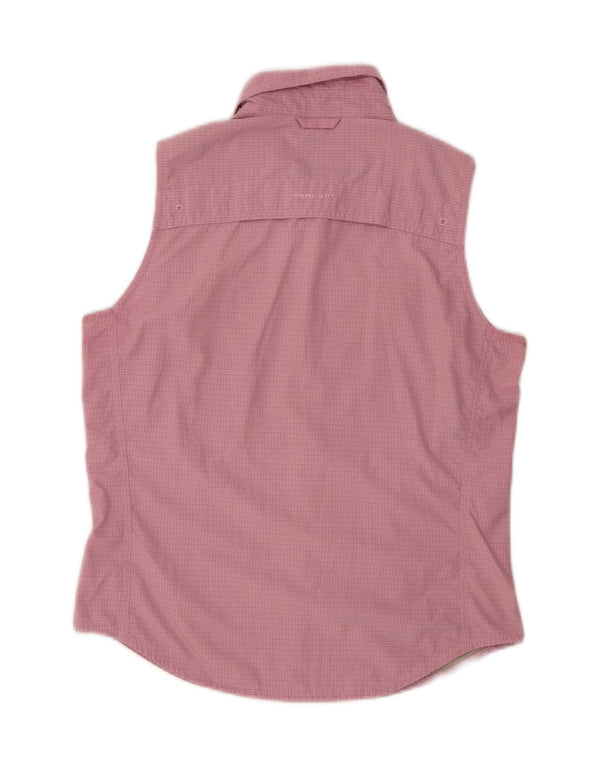 Columbia Camisa sin mangas para mujer UK 40 Small Pink Check Poliéster