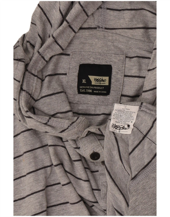 Mossimo Hombre Sudadera Con Capucha Jumper XL Gris Rayas Algodón