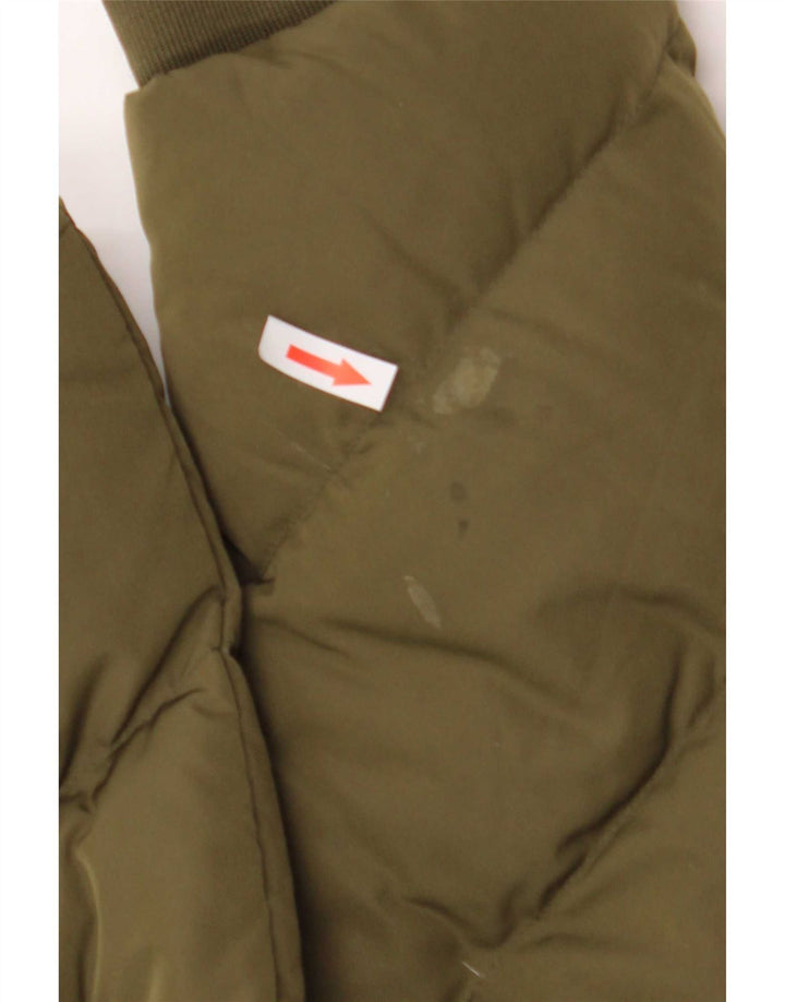 Guess Chaqueta acolchada gráfica para mujer UK 12 Poliéster caqui mediano