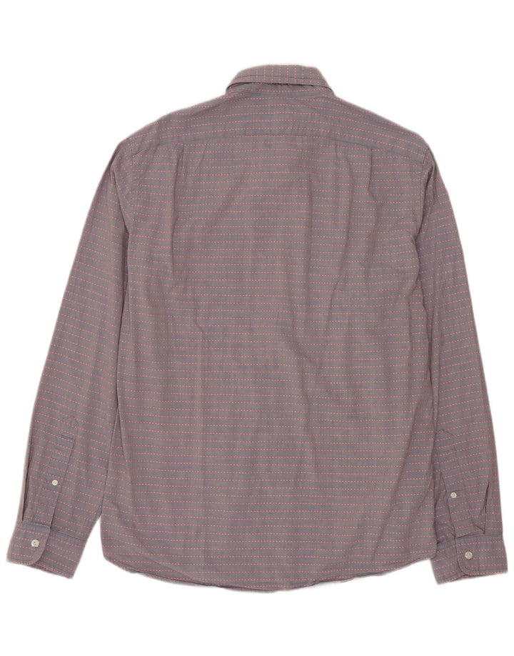 J. CREW Camisa ajustada para hombre de algodón a rayas gris medio