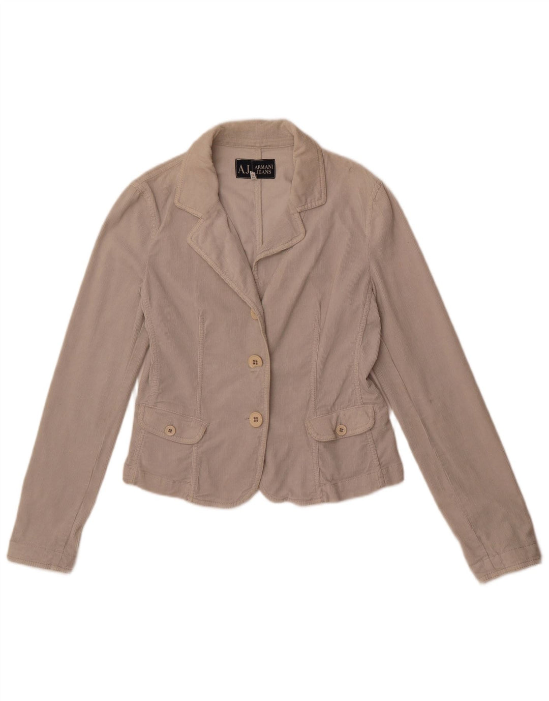 Armani Jeans Chaqueta Blazer de Pana con 3 Botones para Mujer UK 40 Gris Medio