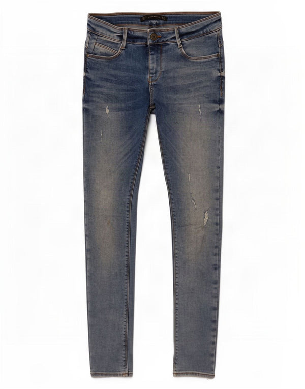 Zara Vaqueros pitillo desgastados Trafaluc para mujer EU 38 Small W28 L29 Azul