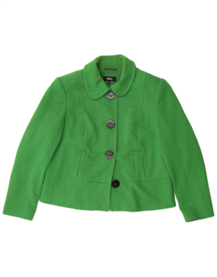Marks & Spencer Chaqueta tipo blazer de 4 botones para mujer UK 46 Poliéster verde grande