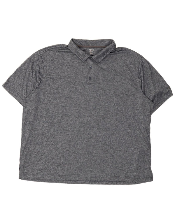 Polo Reebok para hombre 3XL Poliéster moteado gris