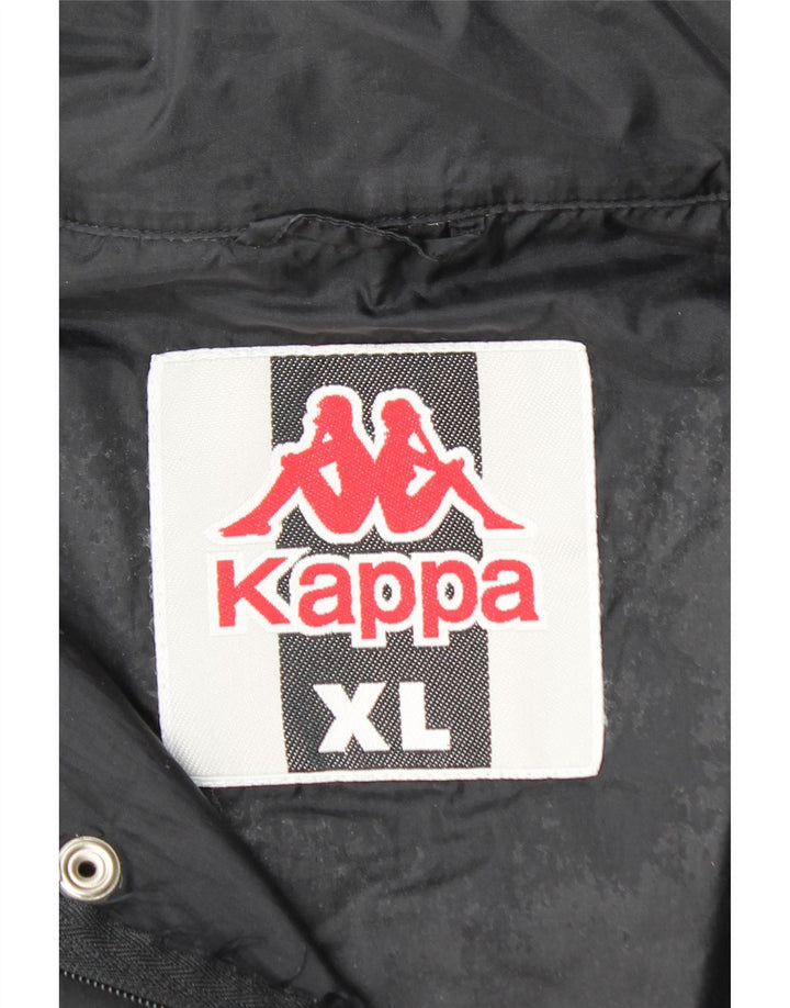 KAPPA Chaqueta cortavientos gráfica para hombre UK 42 XL Nylon negro