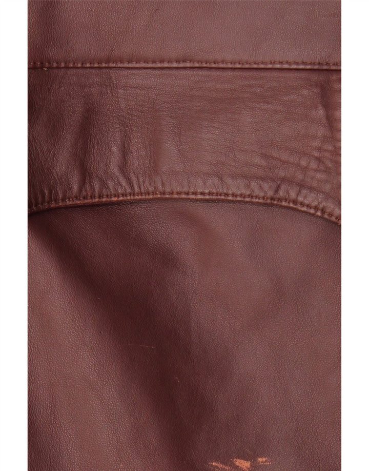 Chaqueta de cuero vintage para mujer IT 50 XL cuero burdeos