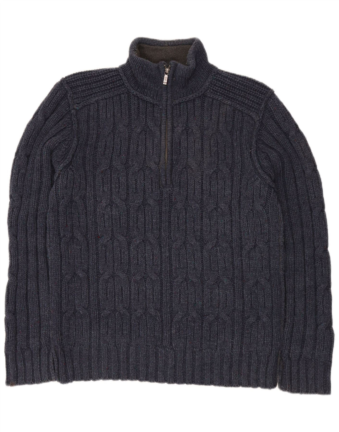Jersey tipo jersey con cremallera en el cuello para hombre de Fat Face Lana de cordero azul marino medio