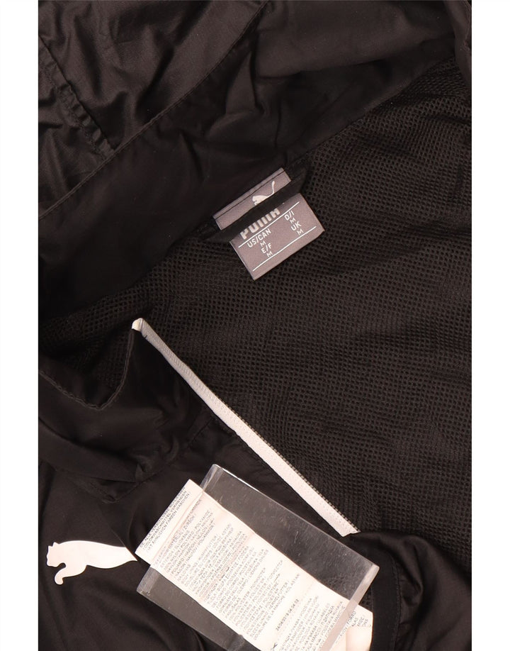 PUMA Chaqueta impermeable con capucha para hombre UK 38 Mediano Negro Poliéster