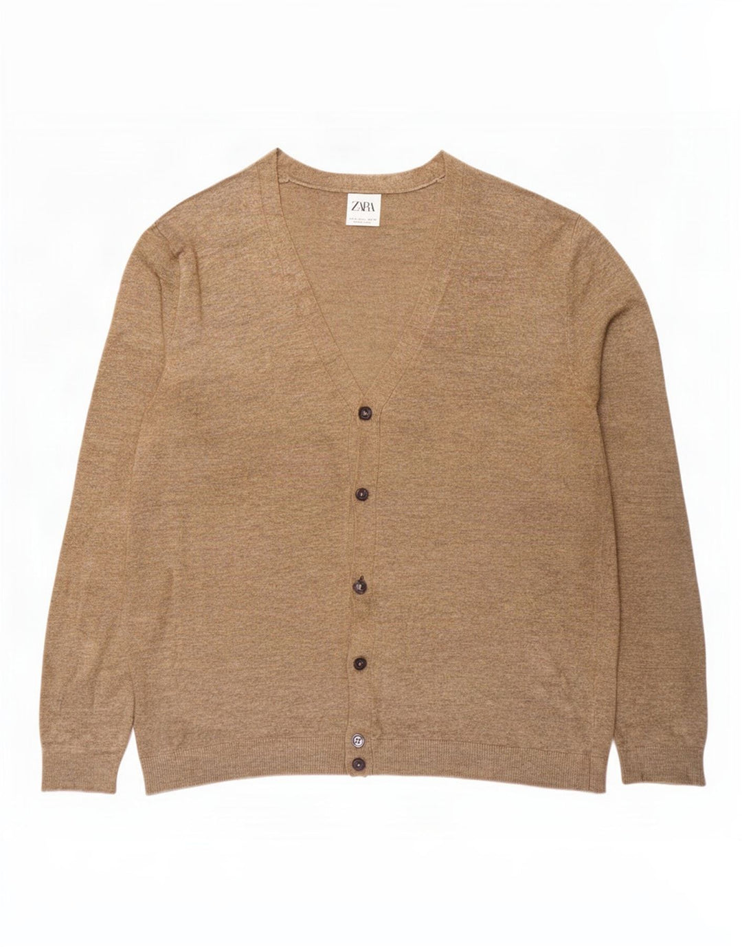 Zara Hombre Cárdigan Suéter Grande Beige