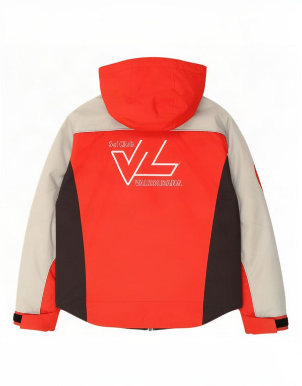 Dialto Chaqueta de esquí con capucha gráfica para hombre UK 40 Large Red Colourblock Nylon