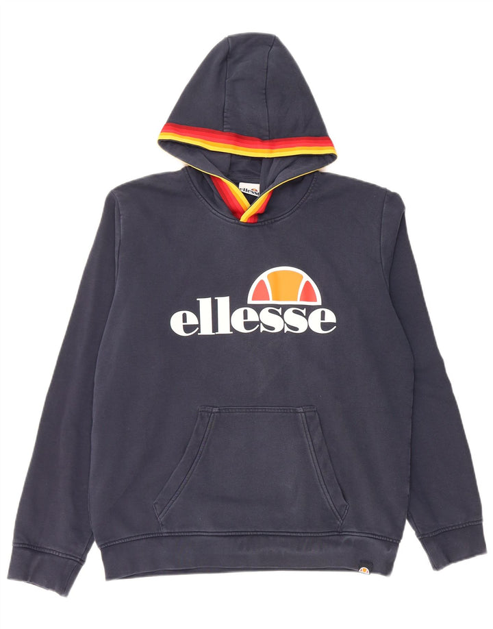 ELLESSE Jersey con capucha gráfica para niños 15-16 años Azul marino Algodón