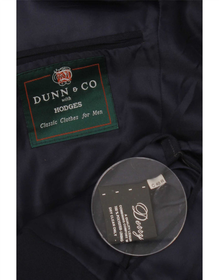 Dunn &Co Chaqueta tipo blazer de 2 botones para hombre UK 40 Grande Poliéster azul marino