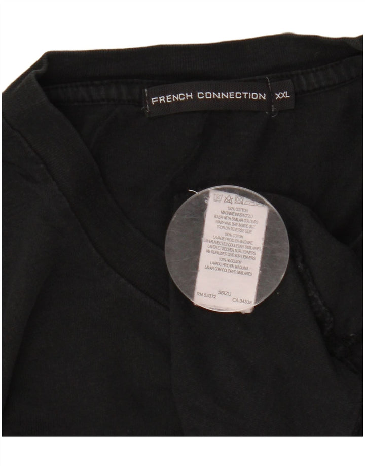 French Connection Camiseta gráfica para hombre Top 2XL Algodón negro
