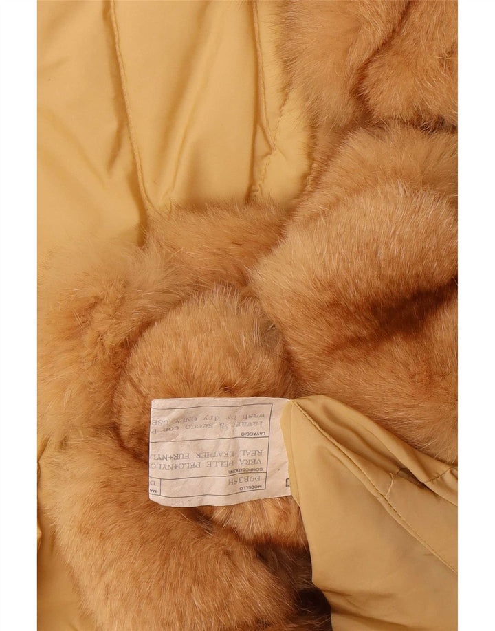 Ermanno Scervino Chaqueta acolchada para mujer IT 46 Large Nylon amarillo