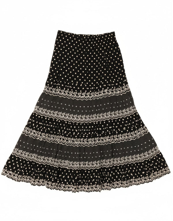 Vintage mujer falda gitana W28 medio negro manchado