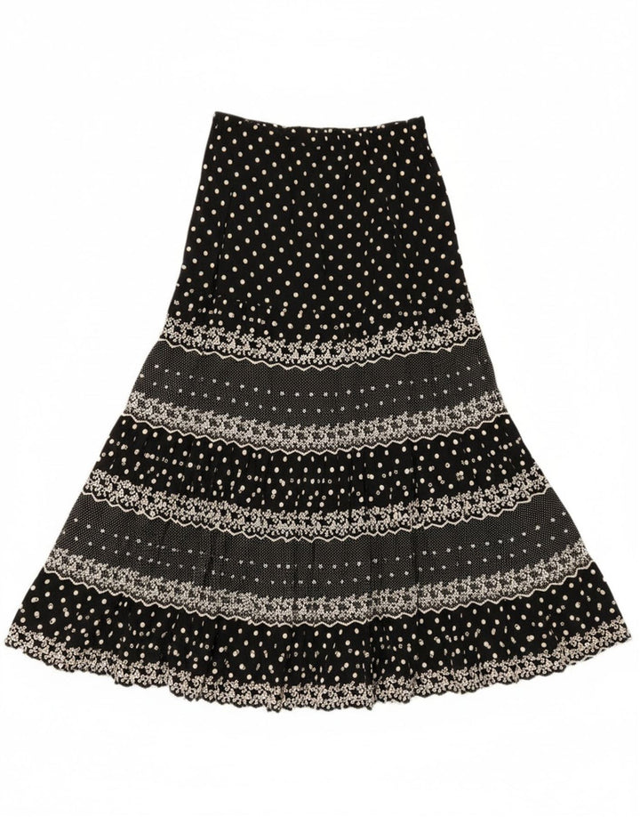 Vintage mujer falda gitana W28 medio negro manchado