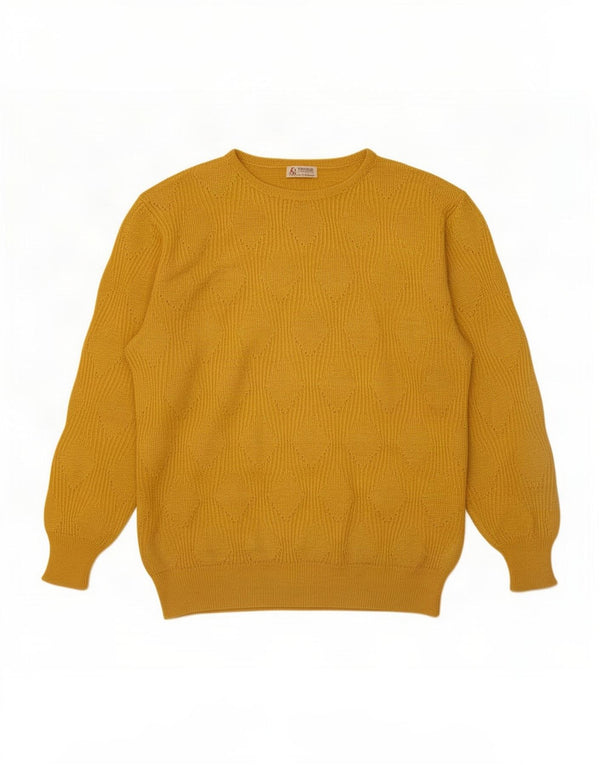 Mamut Moden Womens Boat Neck Jumper Sweater UK 16 Large Yellow Viscose