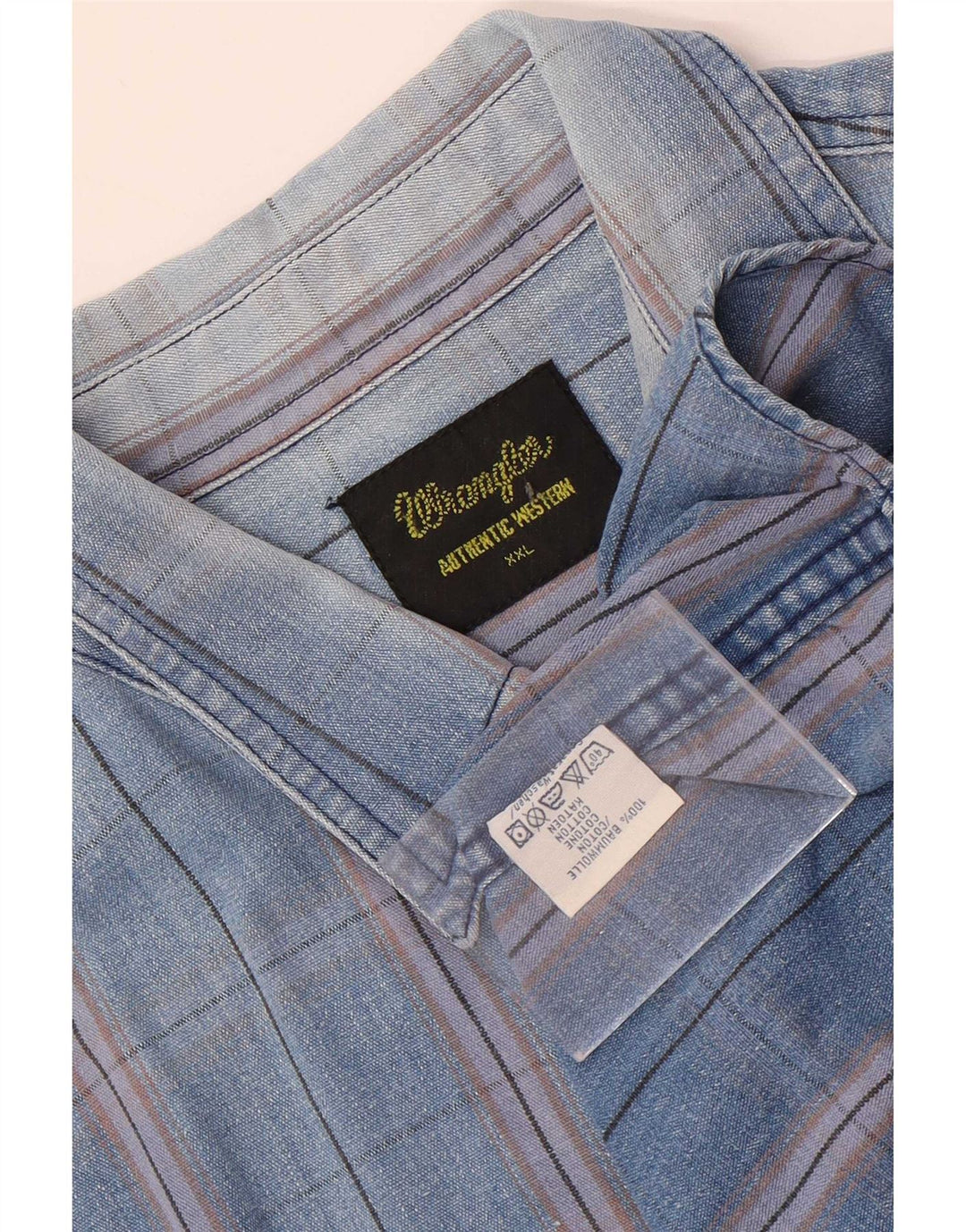 Wrangler Camisa occidental para hombre 2XL Algodón a cuadros azules