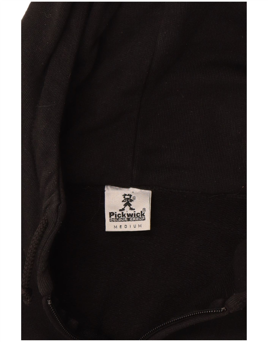 Pickwick Suéter con capucha y cremallera gráfica para hombre Algodón negro mediano