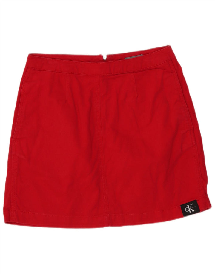 CALVIN KLEIN Falda Vaquera Mujer W27 Pequeña Algodón Rojo
