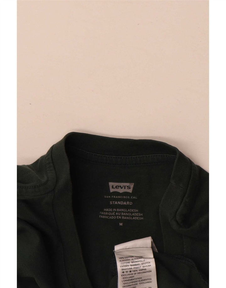 Levi's Camiseta estándar para hombre Top de algodón verde medio