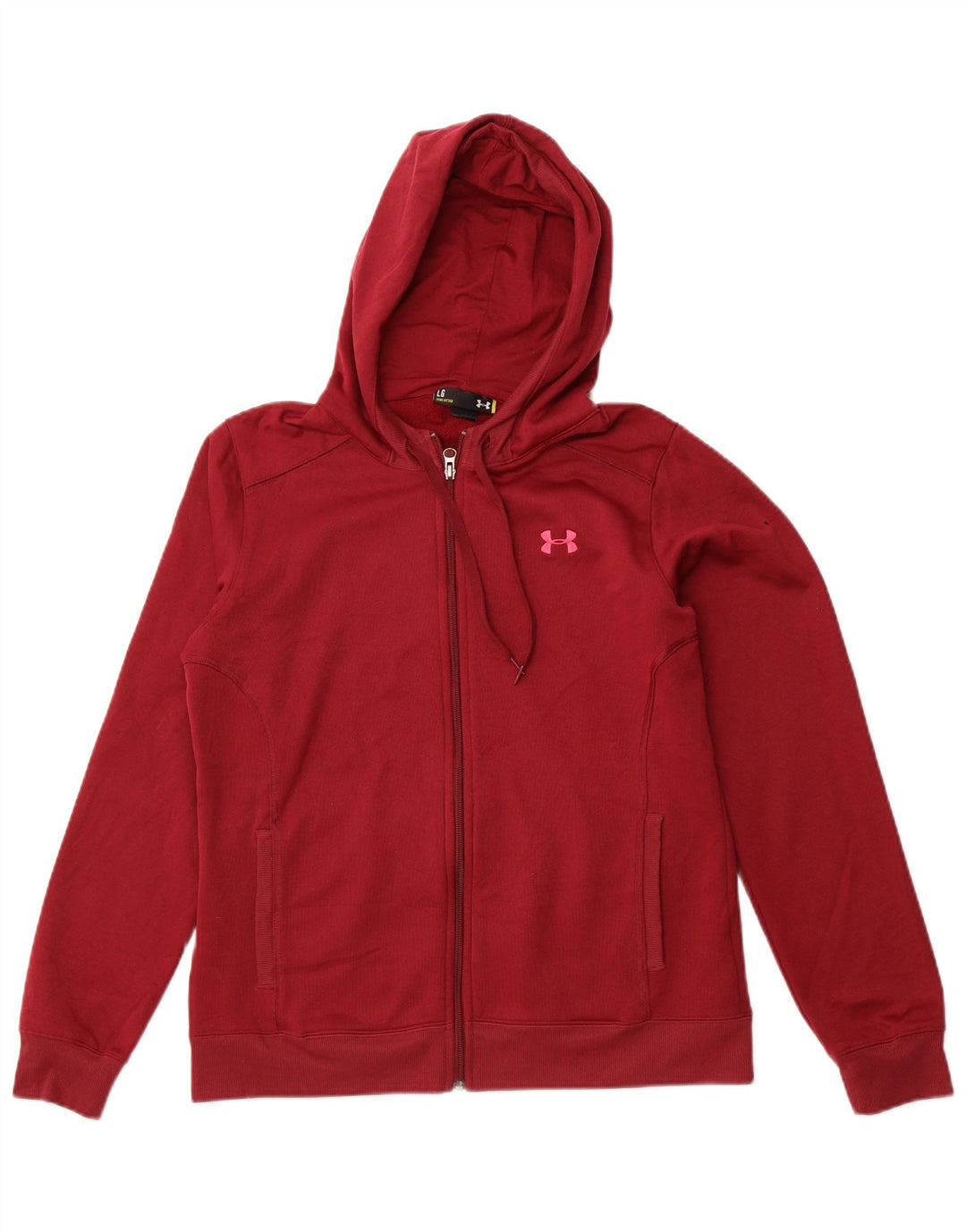 UNDER ARMOUR Suéter con capucha y cremallera para mujer UK 46 Grande Poliéster burdeos
