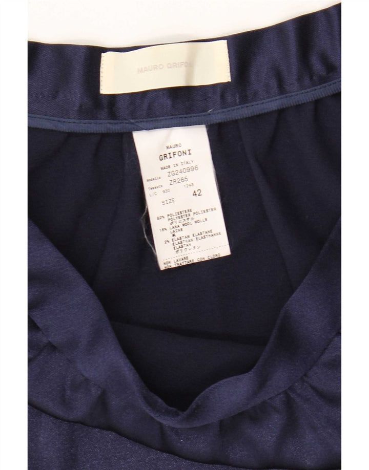 Minifalda para mujer Mauro Grifoni IT 42 Medium W32 Poliéster azul marino