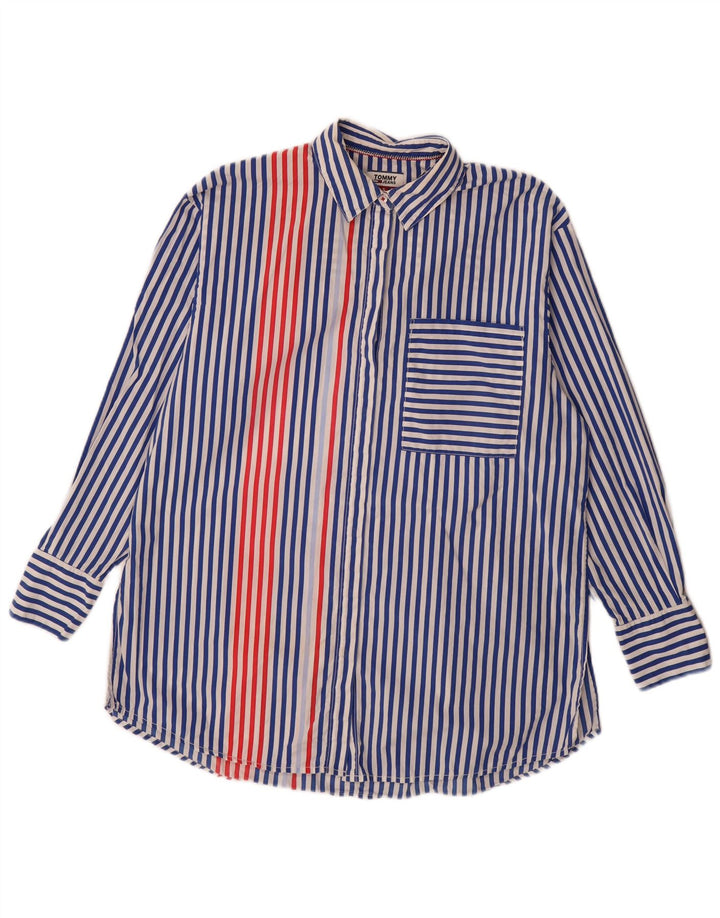 Camisa Tommy Hilfiger Hombre Small Azul Rayas Algodón