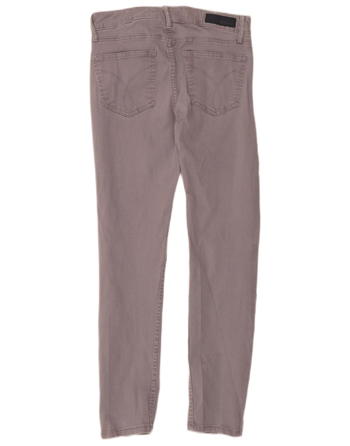 CALVIN KLEIN Pantalones informales ajustados para mujer W26 L27 Gris