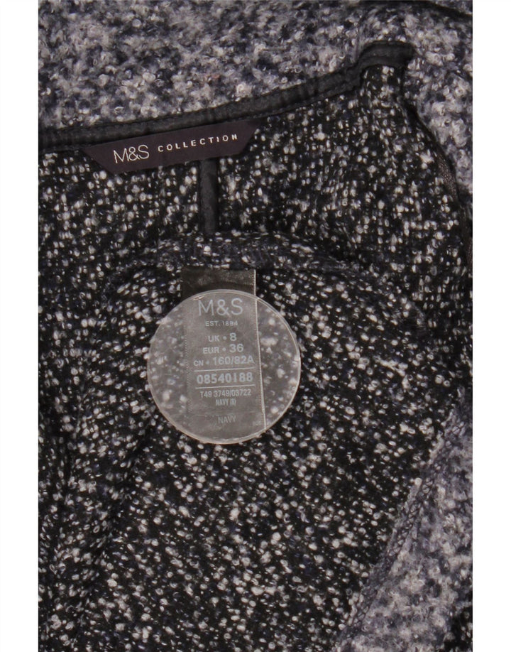 Marks & Spencer Abrigo para mujer Reino Unido 8 Pequeño Poliéster moteado azul marino