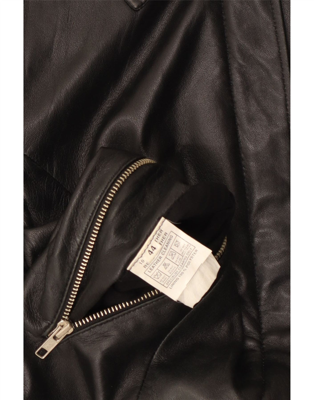 Chaqueta de cuero vintage para mujer IT 44 Cuero negro medio