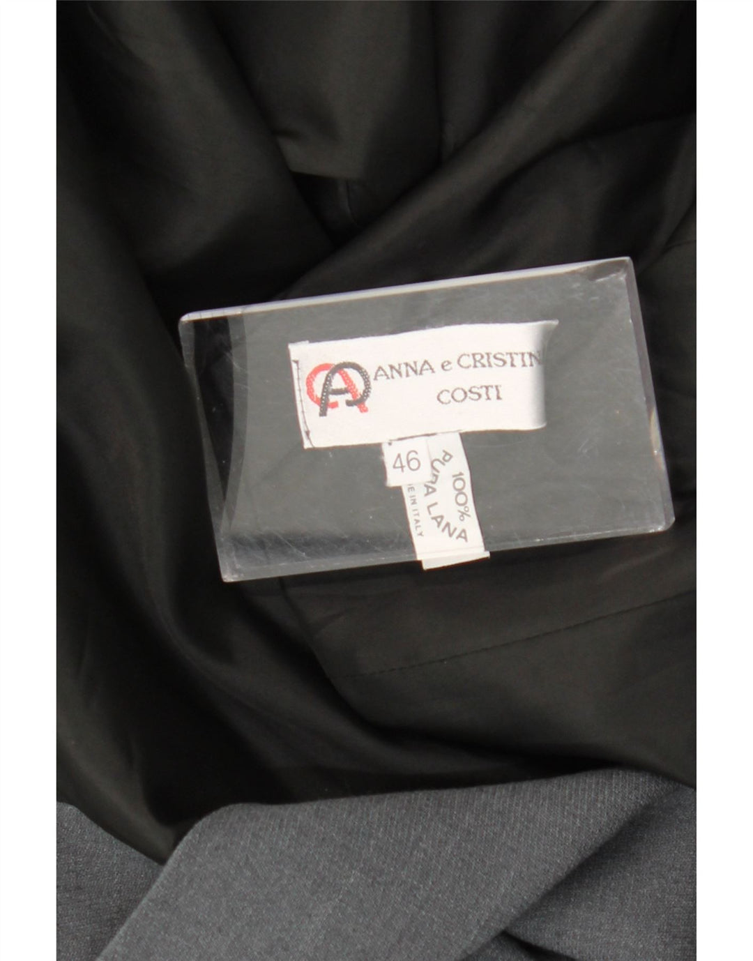 Vintage mujer abrigo de doble pecho IT 46 lana gris grande
