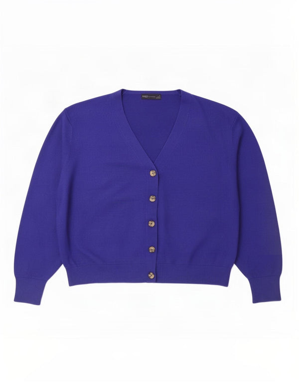 Marks & Spencer Suéter tipo cárdigan extragrande para mujer UK 40 XL Viscosa azul
