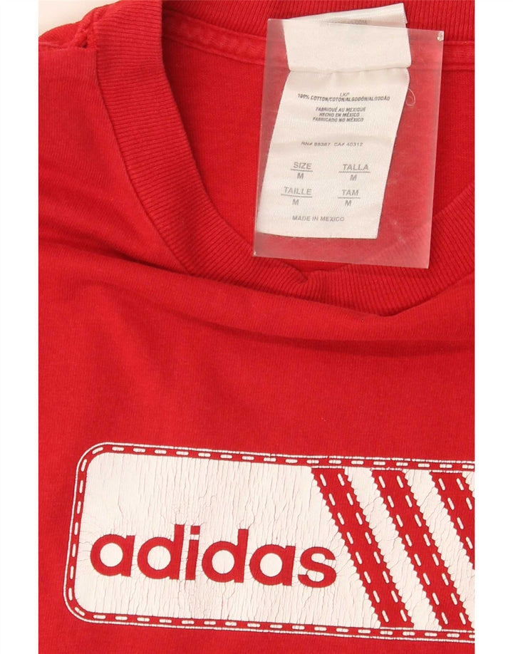 Adidas - Camiseta gráfica para hombre, color rojo medio, algodón