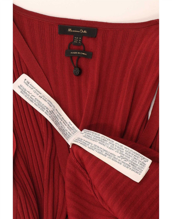 Massimo Dutti Vestido largo sin mangas para mujer UK 42 Viscosa roja mediana