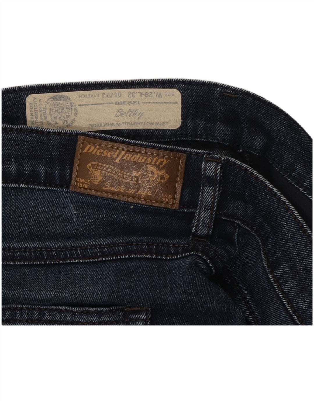 Diesel Mujer Belthy Regular Slim Vaqueros Rectos W29 L30 Algodón Azul Marino