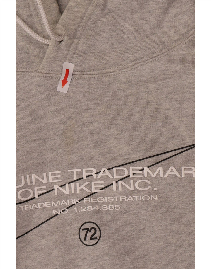 Nike Jersey con capucha gráfica para hombre, talla pequeña, algodón gris