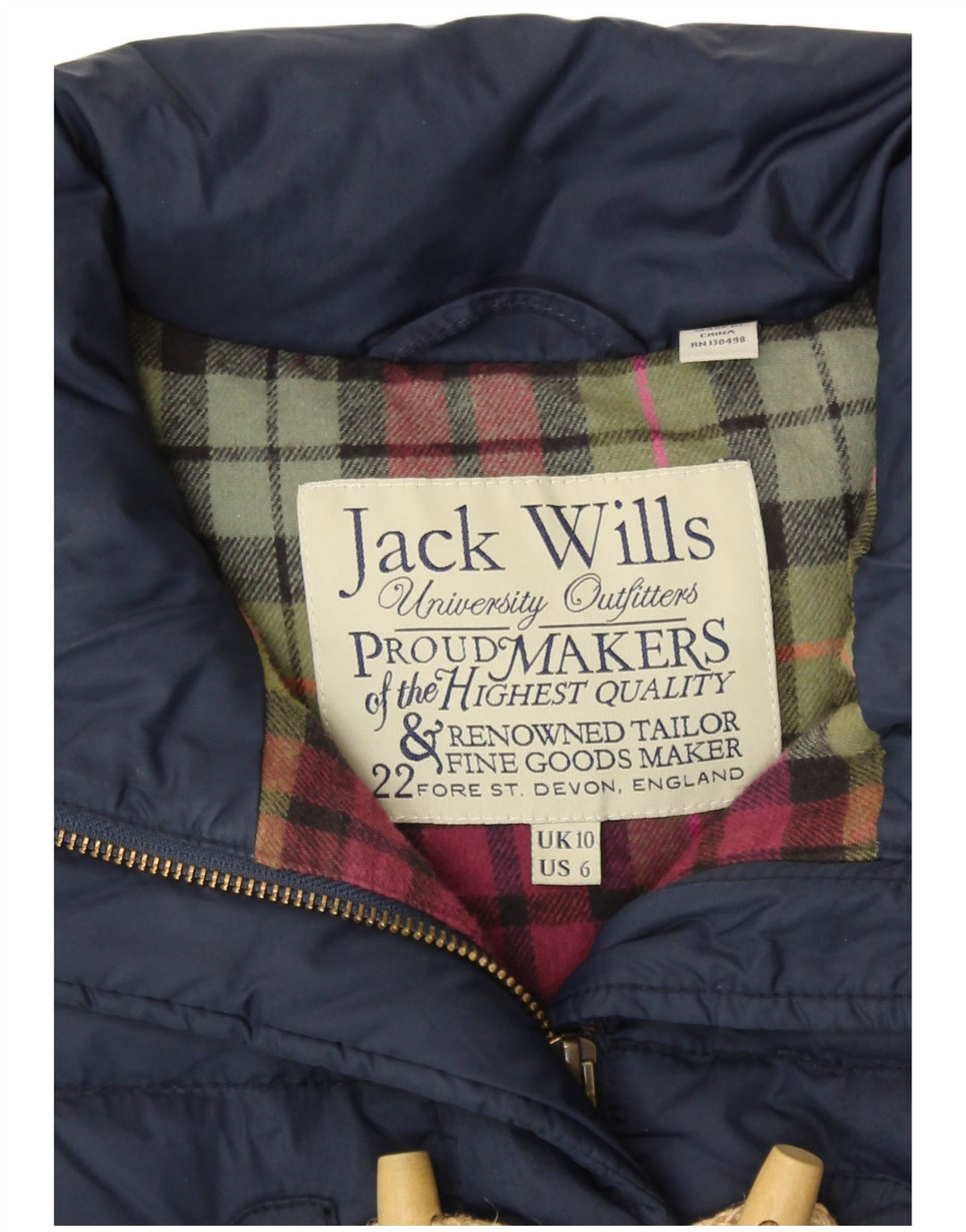 JACK WILLS Chaleco acolchado para mujer UK 10 Small Azul marino
