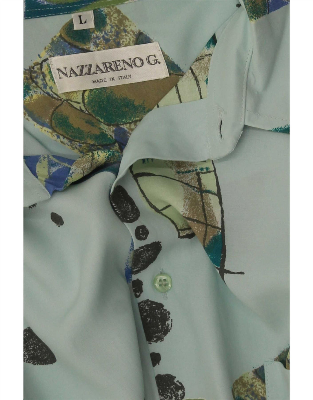 Nazzareno G. Camisa para hombre grande azul patchwork
