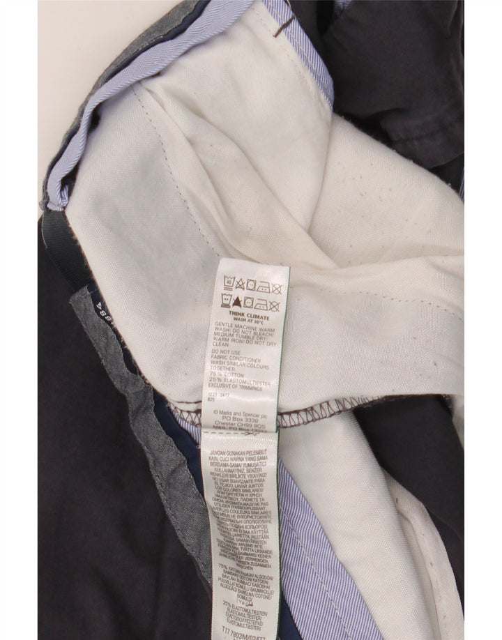Marks & Spencer Pantalones cortos chinos para hombre W36 Grande Algodón azul marino