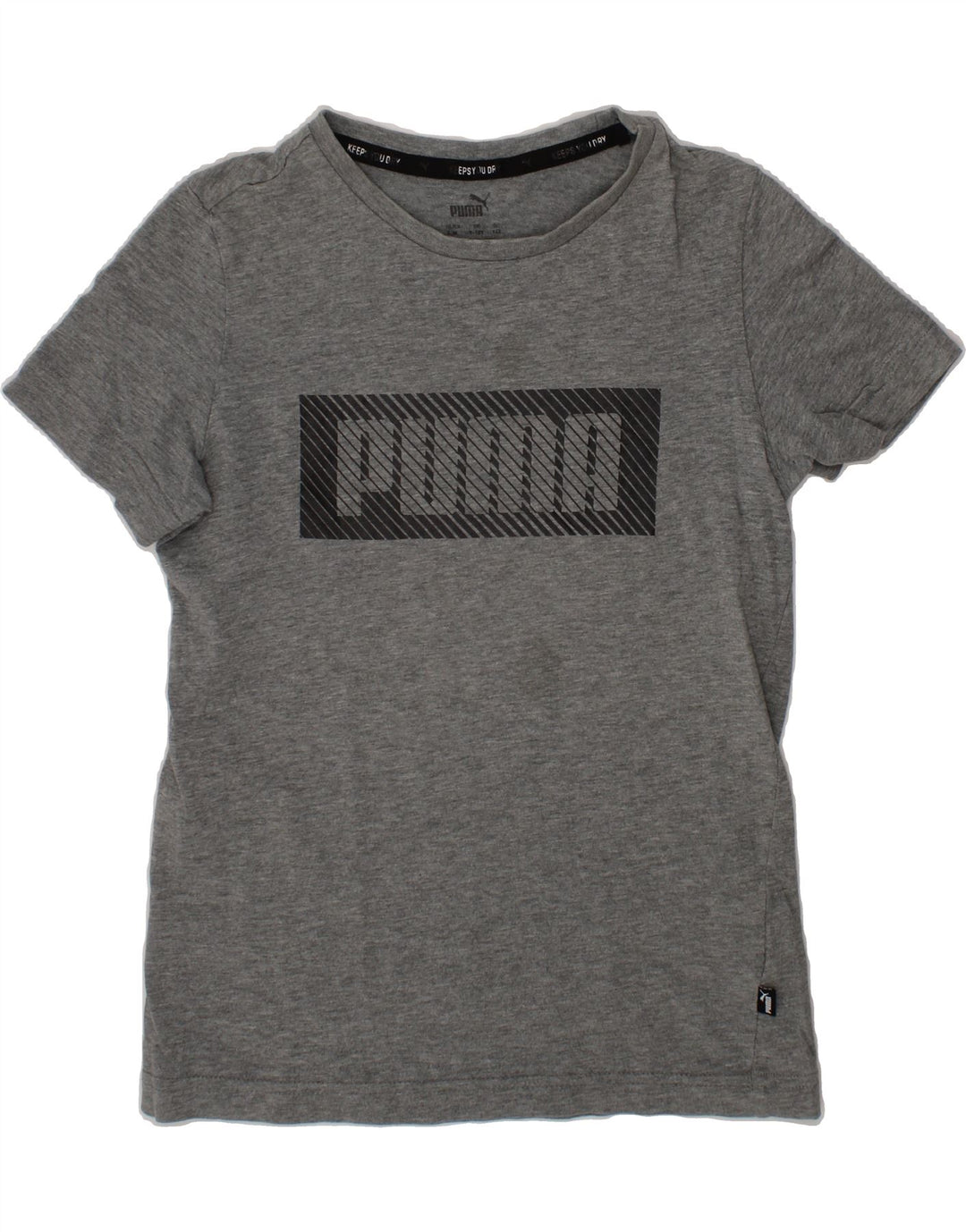 PUMA Boys Graphic T-Shirt Top 9-10 Years Grey Cotton Vintage Puma and Second-Hand Puma from Messina Hembry 