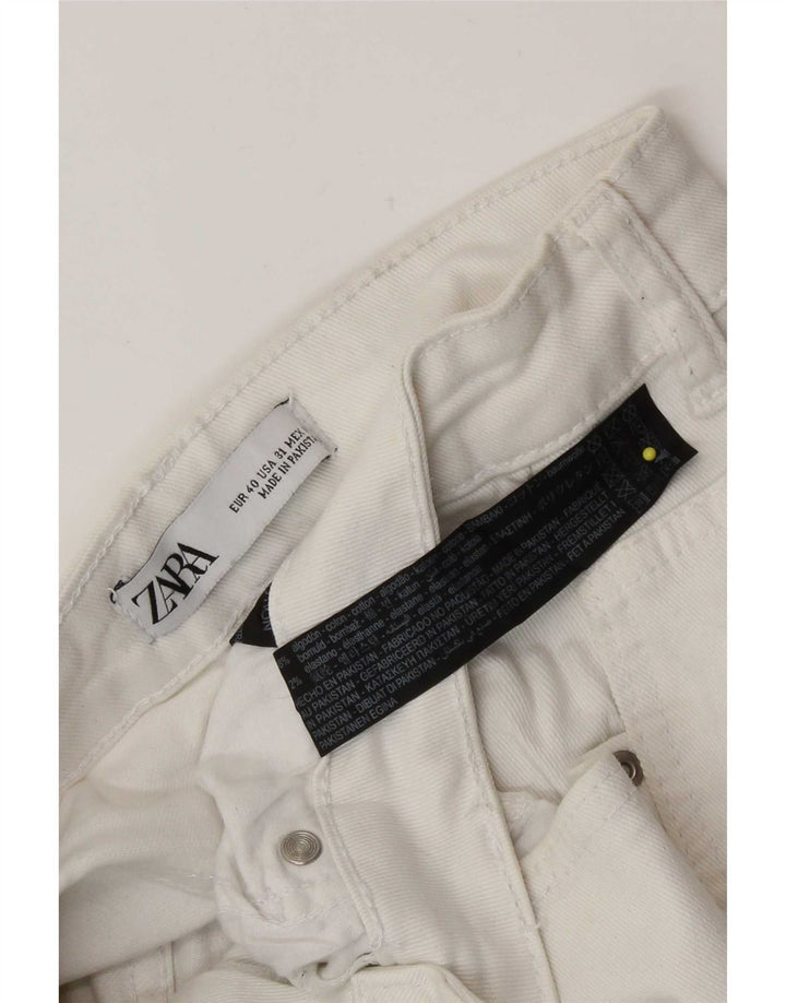 Zara Jeans recortados desgastados para hombre EU 40 Medium W31 L25 Algodón blanco