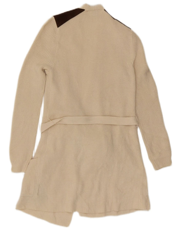 Ralph Lauren Suéter tipo cárdigan largo para mujer UK 6 XS Off White Colourblock
