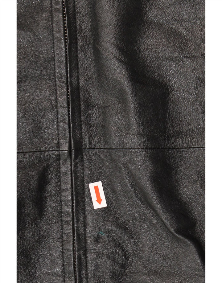 CANDA Chaqueta de cuero con capucha de gran tamaño para mujer UK 18 XL Cuero negro