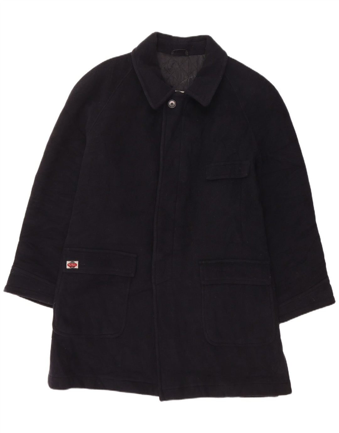 PIERRE CARDIN Abrigo para hombre Reino Unido 40 Grande Cachemira azul marino